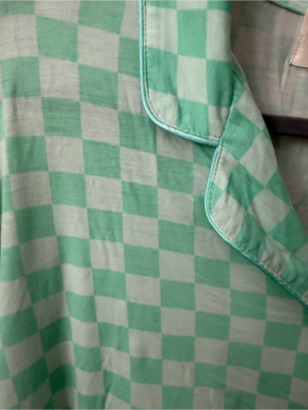 In My Sundays Seafoam Checkered Short-Sleeve & Short Pajama Set - Women's